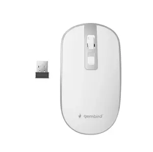 MOUSE USB OPTICAL WRL WHITE/SILVER MUSW-4B-06-WS GEMBIRD