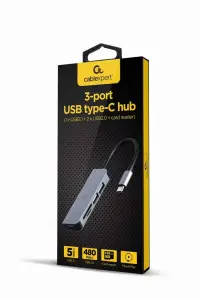 I/O HUB USB-C 3PORT+CR/UHB-CM-CRU3P1U2P2-01 GEMBIRD