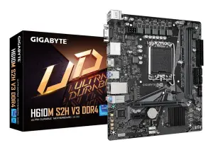 Mainboard|GIGABYTE|Intel H610|LGA1700|Micro-ATX|Memory DDR4|Memory slots 2|1xPCI-Express 3.0 1x|1xPCI-Express 4.0 16x|1xM.2|1x15pin D-sub|1xHDMI|2xDisplayPort|4xUSB 2.0|2xUSB 3.2|1xPS/2|1xRJ45|3xAudio port|H610MS2HV3DDR4