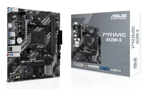 Mainboard|ASUS|AMD A520|SAM4|Micro-ATX|Memory DDR4|Memory slots 2|1xPCI-Express 3.0 1x|1xPCI-Express 3.0 16x|1xM.2|1xHDMI|2xUSB 2.0|4xUSB 3.1|2xPS/2|1xRJ45|3xAudio port|PRIMEA520M-R