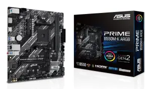 Mainboard|ASUS|AMD B550|SAM4|Micro-ATX|Memory DDR4|Memory slots 2|1xPCI-Express 3.0 1x|1xPCI-Express 3.0 16x|1xPCI-Express 4.0 16x|1xM.2|1xHDMI|1xDisplayPort|1xAudio-In|1xAudio-Out|1xMicrophone|2xUSB 2.0|4xUSB 3.2|1xPS/2|1xRJ45|PRIMEB550M-KARGB