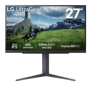 LCD Monitor|LG|27"|Panel IPS|2560x1440|16:9|180Hz|1 ms|Pivot|Height adjustable|Tilt|Colour Black|27GS85Q-B