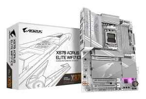Mainboard|GIGABYTE|AMD X870|Socket AM5|ATX|RAM DDR5-SDRAM|4xSlots|On-board graphics card Yes|Wi-Fi Yes|Bluetooth Yes|4xNumber of M.2 (M) slots|X870 AORUS ELITE WIFI7 ICE|X870AELITEWF7ICE1.1