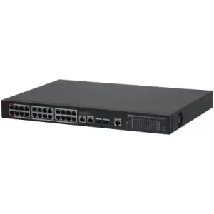 Switch|DAHUA|Switch type Managed|Switch layer L2|26xRJ-45 ports|RJ-45 Ports Type Gigabit Ethernet (10/100/1000)|Power over Ethernet (PoE) Yes|24xPower over Ethernet (PoE) ports quantity|Total Power over Ethernet (PoE) budget 360 W|S4228-24GT-360