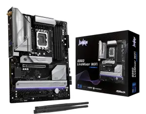Mainboard|ASROCK|Intel B860 Express|LGA1851|ATX|Memory DDR5|Memory slots 4|1xPCI-Express 4.0 16x|1xPCI-Express 5.0 16x|1xM.2|1xHDMI|1xAudio-Out|1xMicrophone|6xUSB 2.0|6xUSB 3.2|1xUSB-C w/Thunderbolt|1xOptical S/PDIF|1xRJ45|B860LIVEMIXERWIFI
