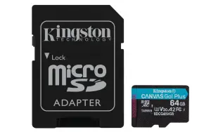 MEMORY MICRO SDXC 64GB UHS-I/W/ADAPTER SDCG4/64GB KINGSTON