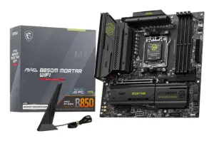 Mainboard|MSI|AMD B850|SAM5|Micro-ATX|Memory DDR5|Memory slots 4|1xPCI-Express 4.0 4x	|1xPCI-Express 4.0 8x|1xPCI-Express 4.0 16x|1xPCI-Express 5.0 16x|3xM.2|1xHDMI|3xUSB 2.0|4xUSB 3.2|2xUSB-C|1xOptical S/PDIF|1xRJ45|2xAudio port|MAGB850MMORTARWIFI