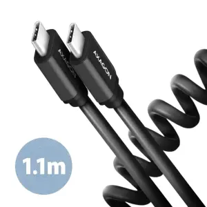 CABLE USB-C TO USB-C 1.1M 60W/TWISTER BLK BUCM-CM20TB AXAGON