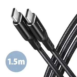 CABLE USB-C TO USB-C 1.5M 60W/HQ BLACK BUCM-CM15AB AXAGON