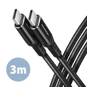 CABLE USB-C TO USB-C 3M 60W/HQ BLACK BUCM-CM30AB AXAGON