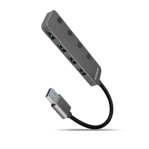 I/O USB HUB SWITCH 4PORT/0.2M HUE-MSA AXAGON