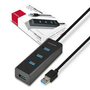 I/O HUB USB3.0 4PORT CHARGING/1.2M HUE-S2BL AXAGON
