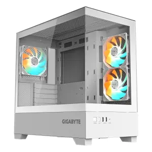 Case|GIGABYTE|GB-C201PI|MidiTower|Case product features Rackmountable/Accessory/Transparent panel|Not included|MicroATX|MiniITX|Colour White|GB-C201PI