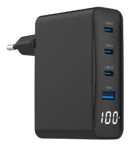 CHARGER USB 100W 4PORT GAN/TA-UC-PDQC100LCD-01-BK GEMBIRD