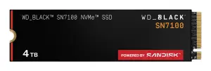 SSD|SANDISK|Read speed 7000 MB/s|Write speed 6700 MB/s|NVMe Yes|PCI Express 4.0|M.2|4000 GB|POWERED BY SANDISK|Black SN7100|WDS400T4X0E-00CJA0