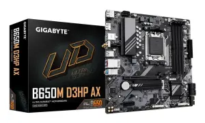 Mainboard|GIGABYTE|AMD B650|Socket AM5|micro ATX|RAM DDR5-SDRAM|4xSlots|Wi-Fi Yes|Bluetooth Yes|2xNumber of M.2 (M) slots|B650M D3HP AX 1.3|B650MD3HPAX1.3