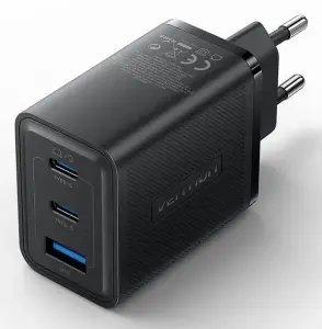 MOBILE CHARGER WALL 65W USB/3P BLACK FERB0-EU VENTION