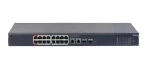 Switch|DAHUA|DH-SG4020LP|Switch layer L2|16xRJ-45 ports|RJ-45 Ports Type Gigabit Ethernet (10/100/1000)|2xGigabit Ethernet (copper) ports quantity|2xSFP module slots quantity|16xPower over Ethernet (PoE) ports quantity|Total Power over Ethernet (PoE) budg