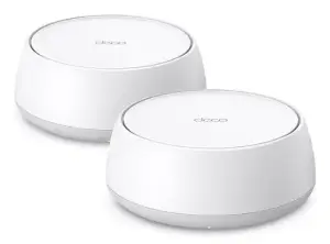 Wireless Router|TP-LINK|Deco BE22|Product type Mesh system|Qtty 2 pc(s)|Qtty 2 pc(s)|Wi-Fi band Dual-band (2.4 GHz / 5 GHz)|Wi-Fi 7 (802.11be)|2xEthernet LAN (RJ-45) ports|WLAN speed 3570 Mbit/s|White|DECOBE22(2-PACK)