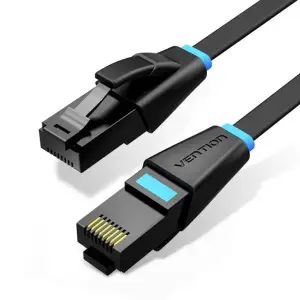 PATCH CABLE CAT.6 UTP FLAT/1M BLACK IBJBF VENTION