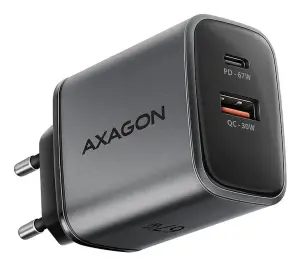 MOBILE CHARGER WALL USB 67W/GAN 2PORT ACU-PQ67 AXAGON