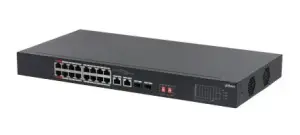 Switch|DAHUA|S3218-16ET-135|Switch type Unmanaged|Switch layer L2|Rack mounting Yes|Stackable Yes|Form factor 1U|16xRJ-45 ports|RJ-45 Ports Type Gigabit Ethernet (10/100/1000)|2xSFP module slots quantity|Power over Ethernet (PoE) Yes|2xPower over Ethernet