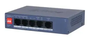 Switch|DAHUA|CS4005-4GT-36|Switch type Managed|Switch layer L2|Form factor Desktop/Wall-Mounting|5xRJ-45 ports|RJ-45 Ports Type Gigabit Ethernet (10/100/1000)|5xGigabit Ethernet (copper) ports quantity|Power over Ethernet (PoE) Yes|4xPower over Ethernet (