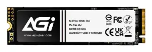 SSD|AGI TECHNOLOGY|600xTBW rating|MTBF 1600000 h|Read speed 3200 MB/s|Write speed 1700 MB/s|NVMe Yes|PCI Express 3.0|M.2|1000 GB|AGI1T0GIMAI298-CB