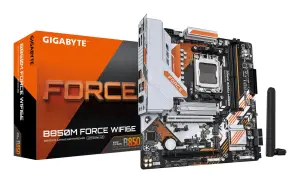 Mainboard|GIGABYTE|AMD B850|Socket AM5|micro ATX|RAM DDR5-SDRAM|2xSlots|Wi-Fi Yes|Bluetooth Yes|3xNumber of M.2 (M) slots|B850M FORCE WIFI6E (Rev. 1.2)|B850MFORCEWF6E1.2