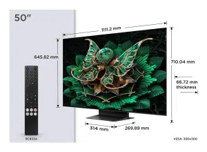 TV Set|TCL|50 "|4K Ultra HD|3840 x 2160 pixels|Flat|16:9|QD-Mini LED|50C7K