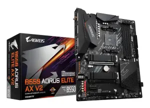 Mainboard|GIGABYTE|AMD B550|Socket AM4|ATX|RAM DDR4-SDRAM|4xSlots|Wi-Fi Yes|Bluetooth Yes|2xNumber of M.2 (M) slots|GIGABYTE B550 AORUS ELITE AX V2 (Rev. 1.6)|B550AORUSELITEAXV21.6