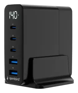 CHARGER USB UNIVERSAL 4P 140W/TA-UC-2A3C-PD140-01-BK GEMBIRD