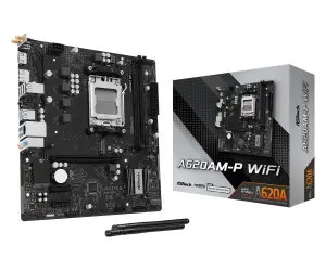 Mainboard|ASROCK|AMD A620A|Socket AM5|micro ATX|RAM DDR5-SDRAM|2xSlots|Wi-Fi Yes|Bluetooth Yes|1xNumber of M.2 (M) slots|A620AM-PWIFI