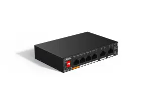 Switch|DAHUA|SG1006P|Switch type Unmanaged|6xRJ-45 ports|RJ-45 Ports Type Gigabit Ethernet (10/100/1000)|6xGigabit Ethernet (copper) ports quantity|Power over Ethernet (PoE) Yes|4xPower over Ethernet (PoE) ports quantity|Total Power over Ethernet (PoE) bu