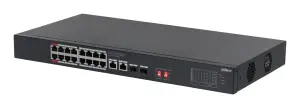 Switch|DAHUA|S3220-16GT-190|Switch type Unmanaged|Rack mounting Yes|Form factor Desktop|16xRJ-45 ports|RJ-45 Ports Type Gigabit Ethernet (10/100/1000)|2xFiber uplink ports quantity|Power over Ethernet (PoE) Yes|16xPower over Ethernet (PoE) ports quantity|