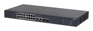 Switch|DAHUA|CS4220-16GT-190|Switch type Managed|Switch layer L2|Rack mounting Yes|Form factor 1U|18xRJ-45 ports|RJ-45 Ports Type Gigabit Ethernet (10/100/1000)|18xGigabit Ethernet (copper) ports quantity|2xSFP module slots quantity|Power over Ethernet (P